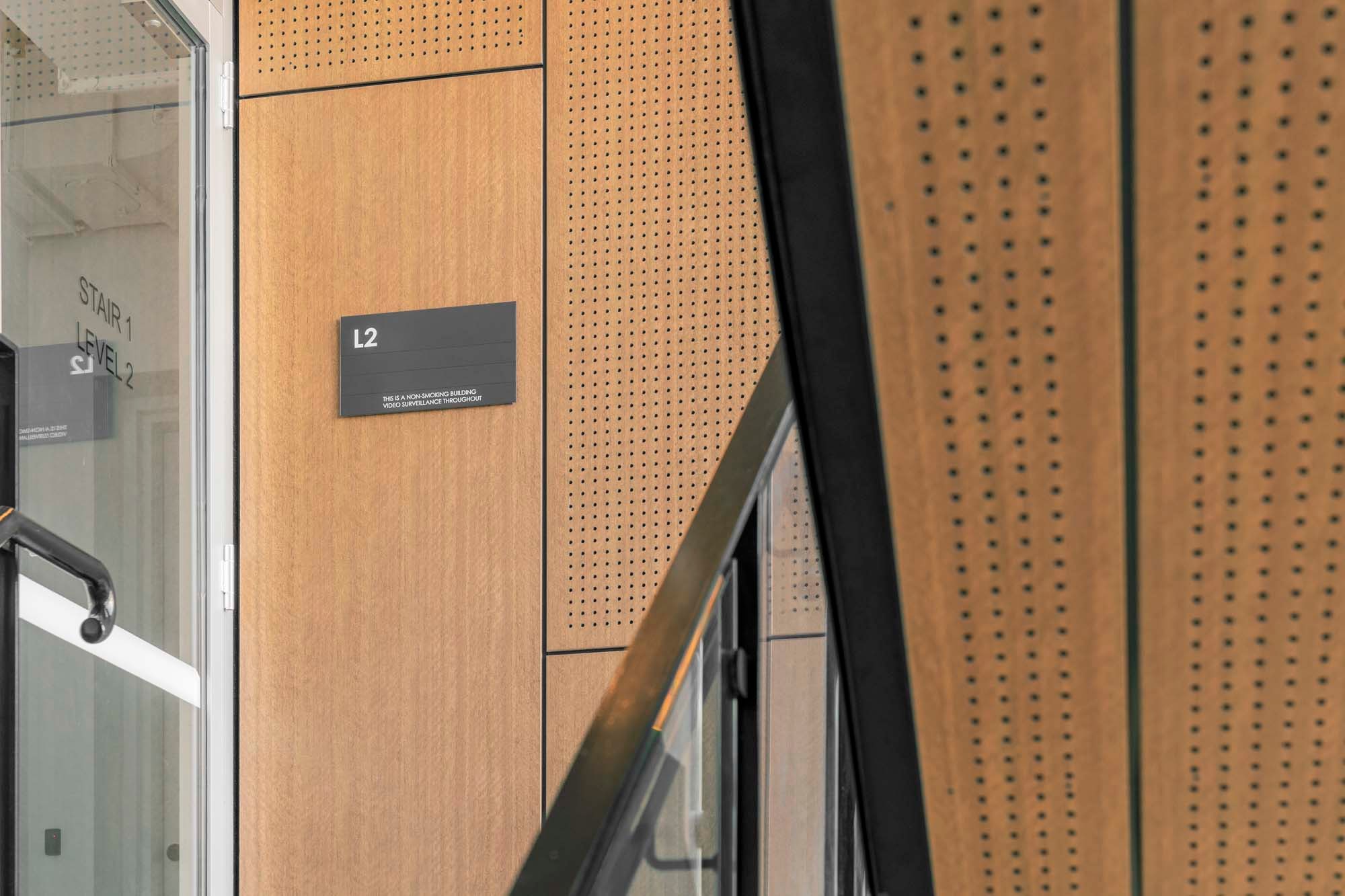 S2K lift directory installed in a commercial interior